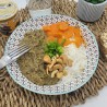 Dahl Makhani aux lentilles, épinards, gingembre, haricots rouges, carottes, riz, noix de cajou