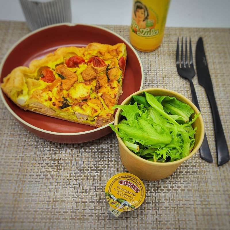 Formule Tarte au jambon + Pot de salade verte (360ml)