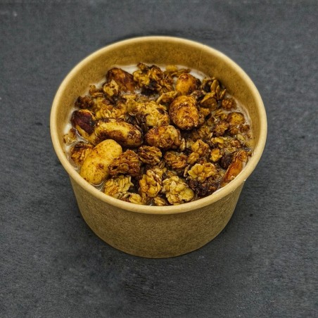Granola, fromage blanc, chocolat et miel