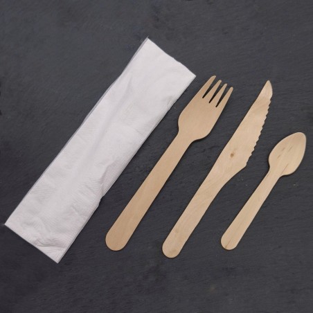 Kit couverts en bois 3 en 1