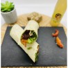 Le Bresadowrap : boeuf séché, parmesan, fromage frais, carottes, oeuf, tomates, salade