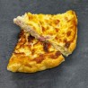 Tarte au poulet, tomatade, poivrons, oignons