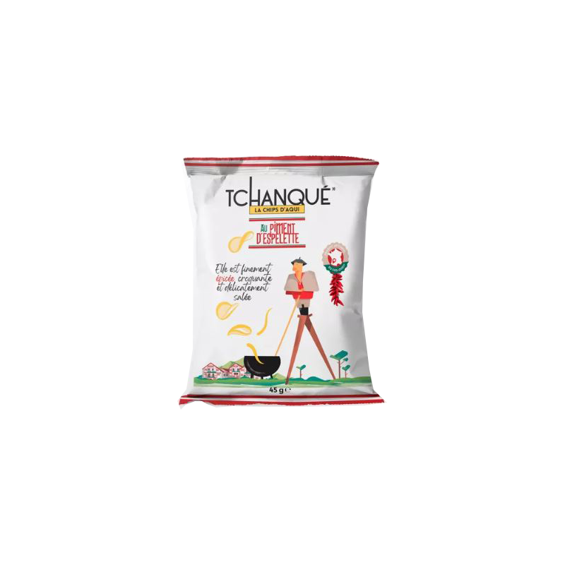 Paquet de chips "Tchanqué" piment d'Espelette 45g