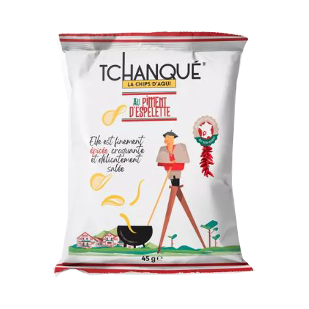 Paquet de chips "Tchanqué" piment d'Espelette 45g