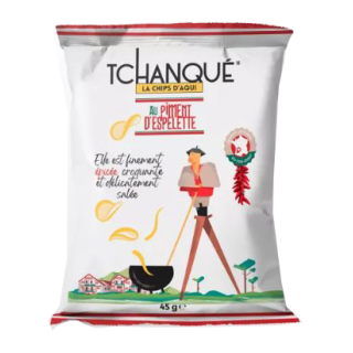 Paquet de chips "Tchanqué" piment d'Espelette 45g