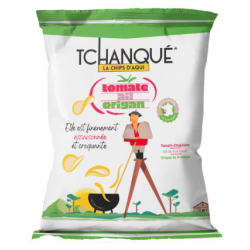 Paquet de chips "Tchanqué" tomate, ail, origan 45g