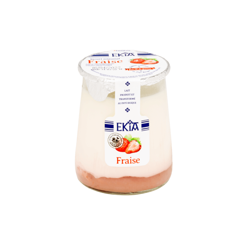Yaourt basque au lait de vache et à la fraise "Ekia"