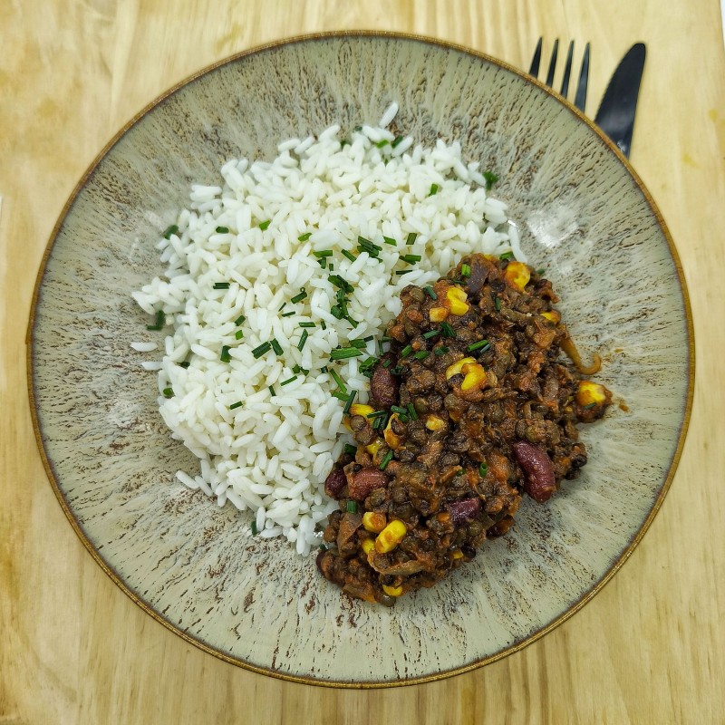 VG : Chili sin carne et riz