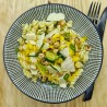 VG : Pâtes à la crème de potimarron, parmesan, noisette et oignons nouveaux